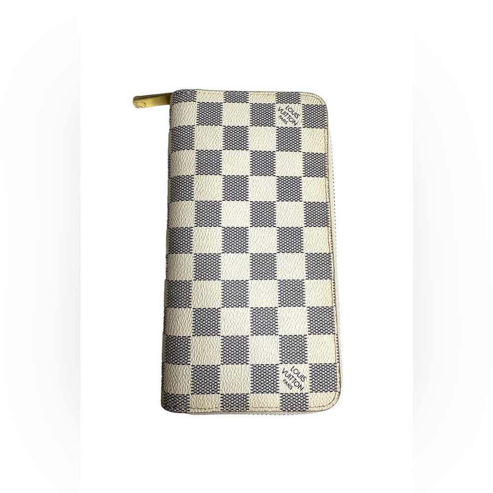 Authentic LOUIS VUITTON Damier Azur Zippy Zip Around Long Wallet 18795 Pre-Owned